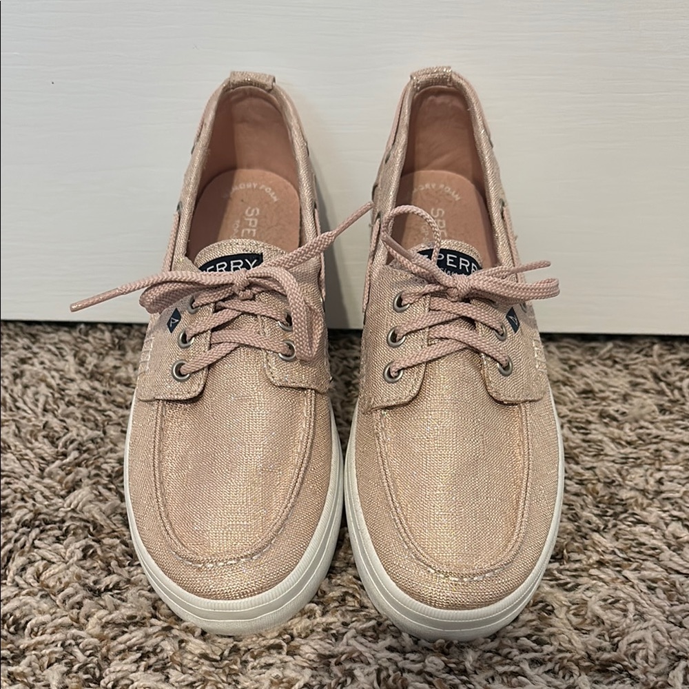 Sperry Pink Sneakers with Canvas Material and Rubber Outsole
